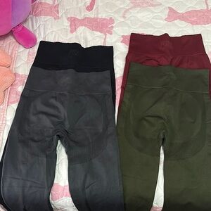 PINK Victoria's Secret Black and Gray Leggings with Stretchy Waistband